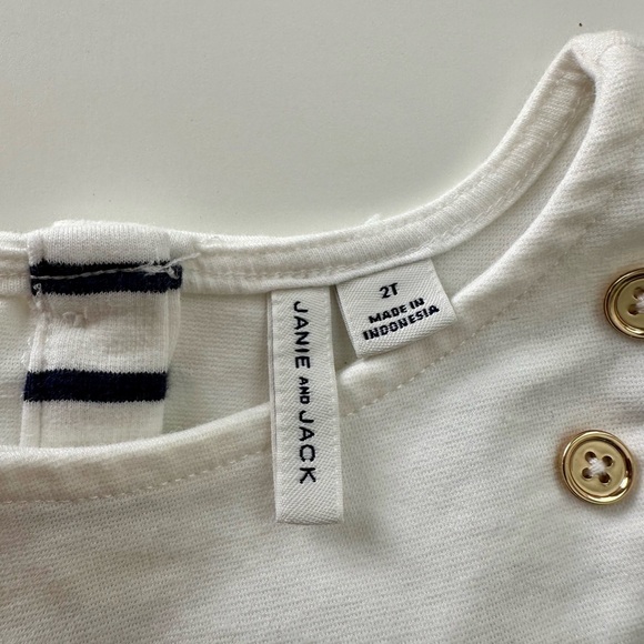 Janie and Jack Navy Stripe Ruffle Dress - Picture 3 of 3